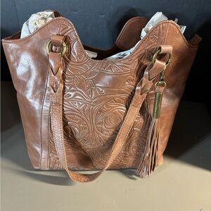 Elegant Brown Leather Tote Bag